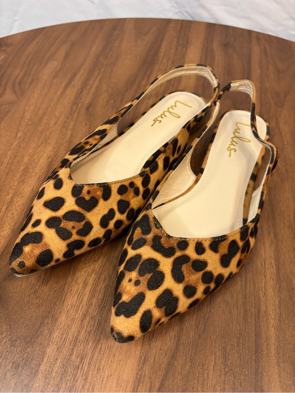 Lulu's Leopard Print Pointed Slingback Flats - Brown & Black